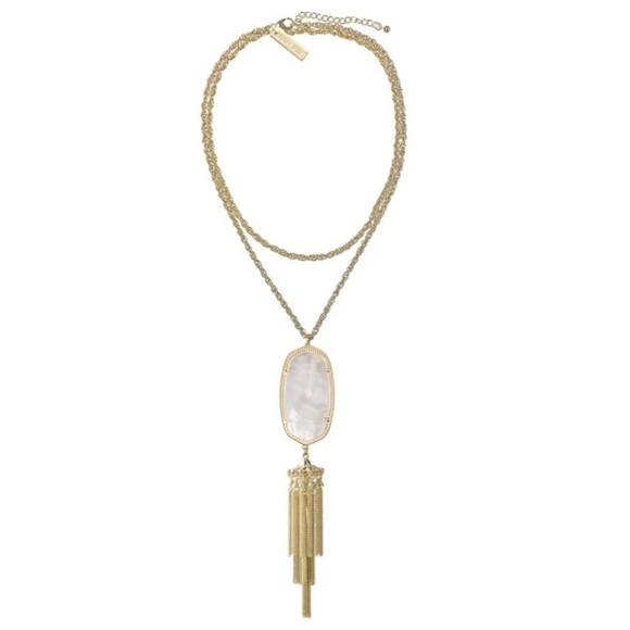 KENDRA SCOTT • Gold Rayne Mother Of Pearl Long Tassel Necklace - Picture 6 of 7
